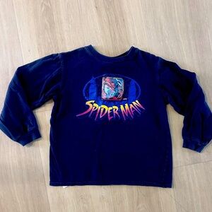 Y2K vintage Spider-Man long sleeve graphic holographic tee long sleeve size 8